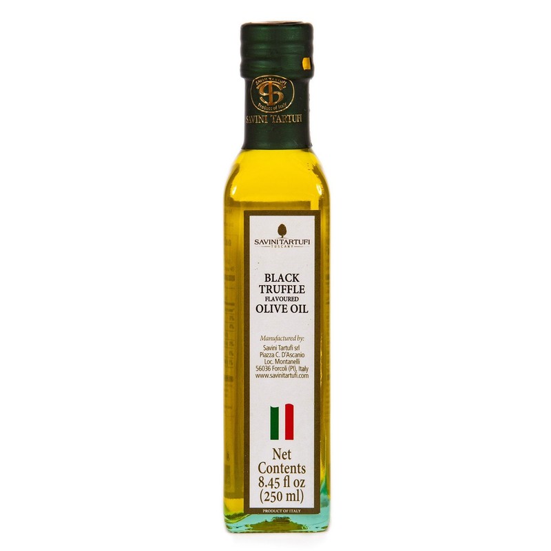 Savini Tartufi Black Truffle Olive Oil, 250ml (8.45oz). Glass Bottle