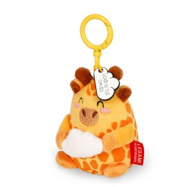 Legami - Super Soft! Giraffe Theme Keychain, Plush Keychain, Pendant with Engraved Message and Zinc Carabiner, 7 x 11 cm, yellow, S