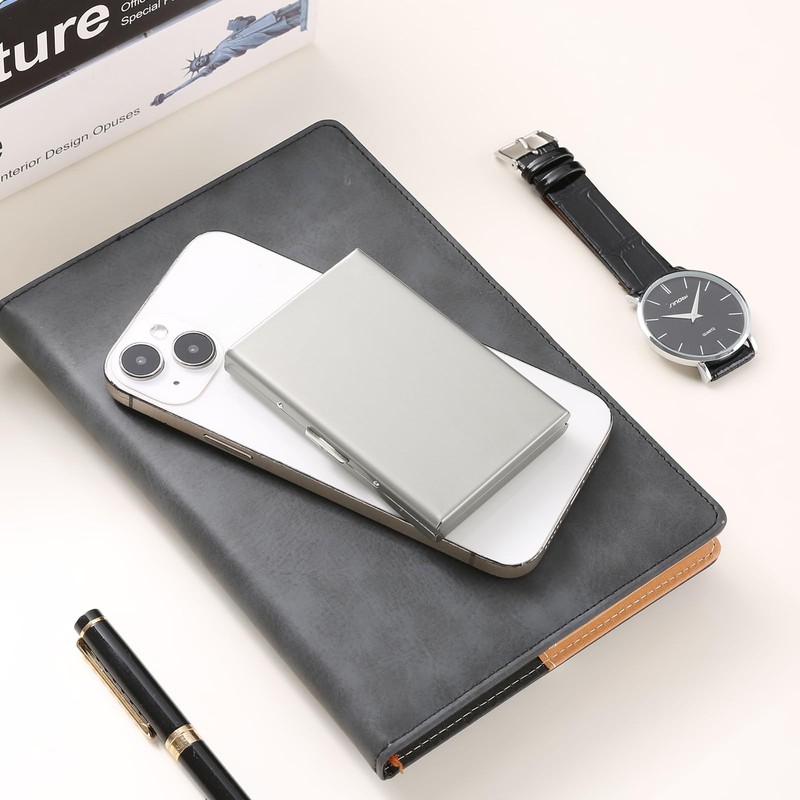 LOUEBICA Stainless Steel Credit Card Wallet RFID Blocking Metal Case