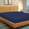 Soroor Bedding & Linen, Microfiber Double Fitted Sheet, Navy Deep