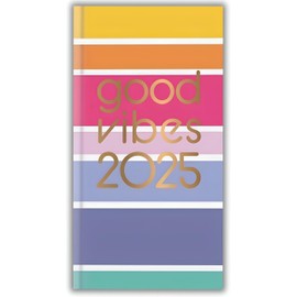 2025 Diary Slim Size Week to View Diaries Full Year Journal Calendar Planner (Multicolor Stripes)