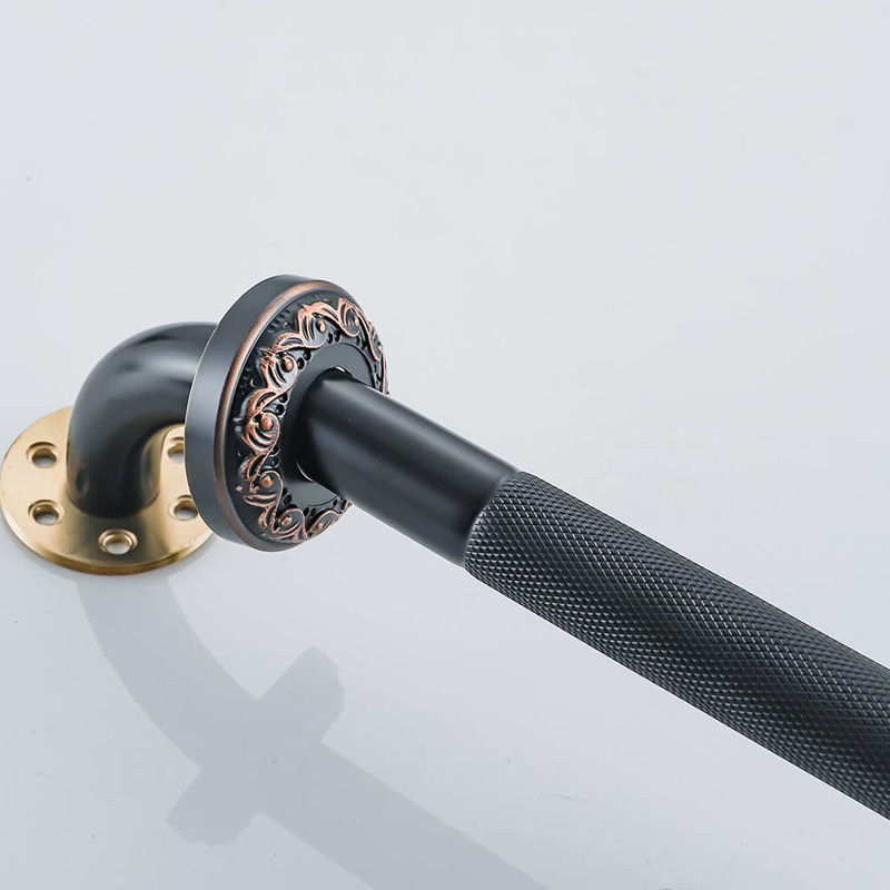 700Brass 16-Inch Grab Bar Featuring Anti-Slip Handrail, Solid Brass, Oil