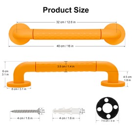 supregear Shower Grab Bar, Heavy Duty Anti-Slip Bathroom Safety Rail, Stainless Steel Support Handle for Elderly, Children, Disabilities, Ideal for Bathtub, Toilet, Kitchen, Stairway, 16 in/40 cm