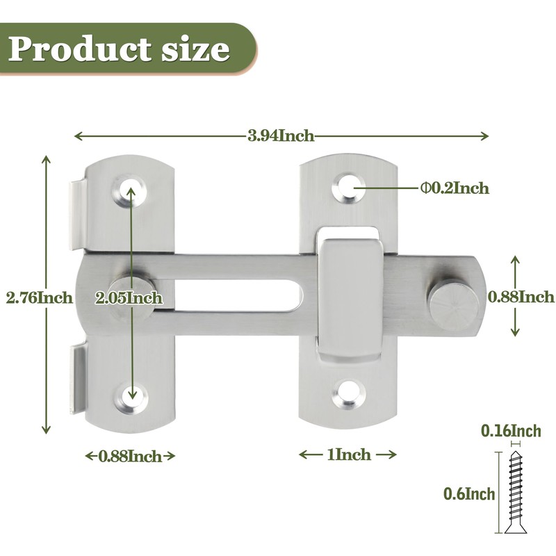 Alise 4 inch Flip Latch Gate Latches, Heavy Duty Stainless