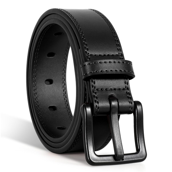 WHIPPY Nickel Free Leather Belt for Men, TSA Approved Non