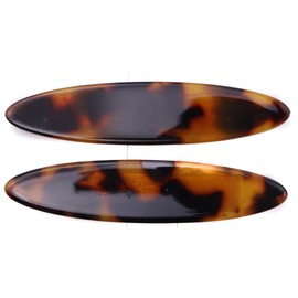 mytoptrendz® 2 pcs Tortoiseshell Brown Hair Slides French Style Slim Metal Beak Duckbill Alligator Snap Clip Pin Accessories Women Girls (Tortoise Shell- 2)