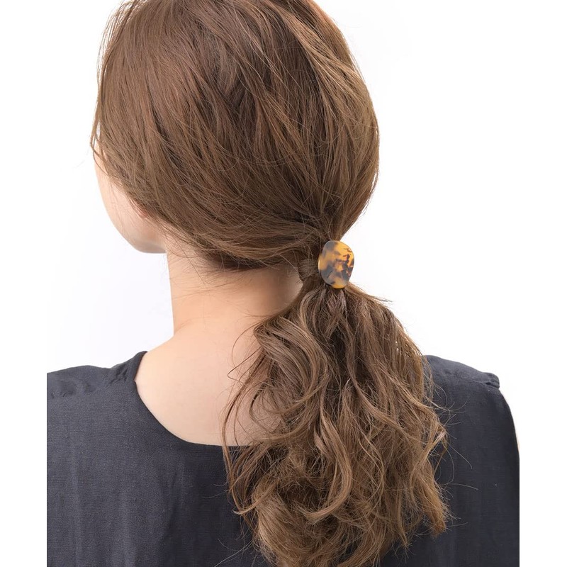 Vingtaine H7215-BR- Tortoise Shell Style Wave Plate Hair Cuff, Pony