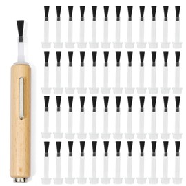 WOKOTO 3 in 1 Cat Eye Magnet For Nails With 50 Pcs Flate Nail Polish Brush Replacement, 1 Pc Round & Strip Nail Magnet For Nail Art Cat Eye Gel Polish Magnet Tool, Nail Polish Replacement Brushes