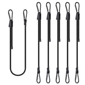 XIAOCHENG 36 inches Adjustable Bungee Cords with Hooks，Super Resilient，Easy to Adjust from 7" to 36"，Suitable for Cargo, Trolley, Bicycle, Luggage, Truck, 6-Pack
