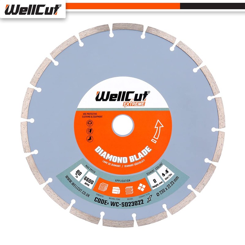 WellCut Diamond Cutting Blades Extreme 22.23mm Bore 115mm, 125mm, 230mm