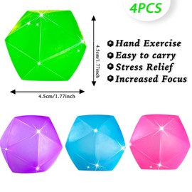 Fidget Toys Stress Cube 4 Pack Squeeze Stress Balls for Kids Adults, Squishy Stress Balls Fidget Ball for Hand Exerciser, Malt Sugar Ball Squeeze Ball to Increase Hand Flexibility