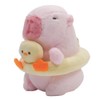 Clear Stone Plush Float Ring (Duck), Pink, S