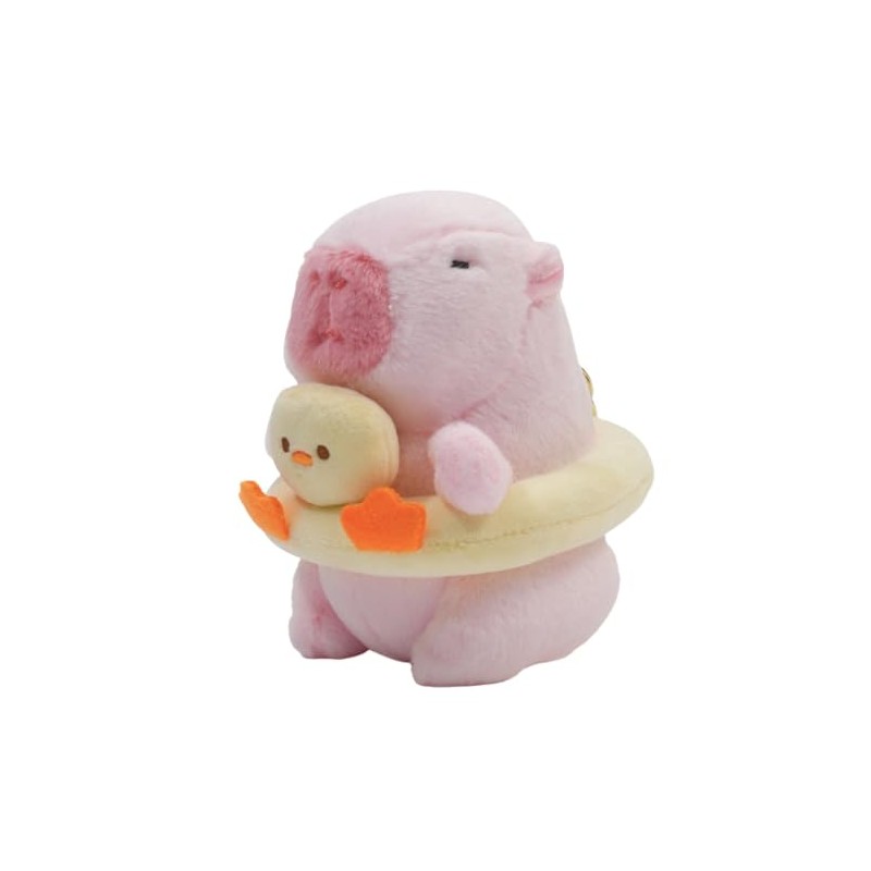 Clear Stone Plush Float Ring (Duck), Pink, S