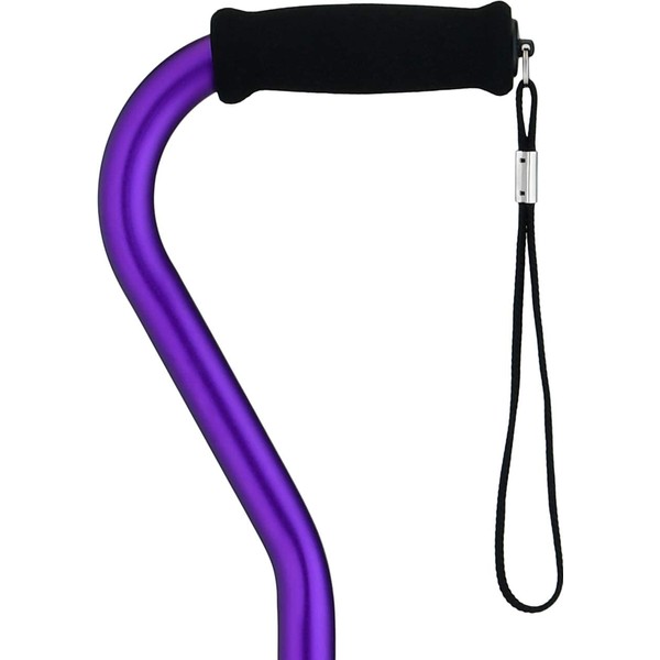 NOVA Medical Products Designer Walking Cane with Offset Handle Lightweight Adjustable Walking Stick with Carrying Strap “Purple” Design, Purple, 1 Count