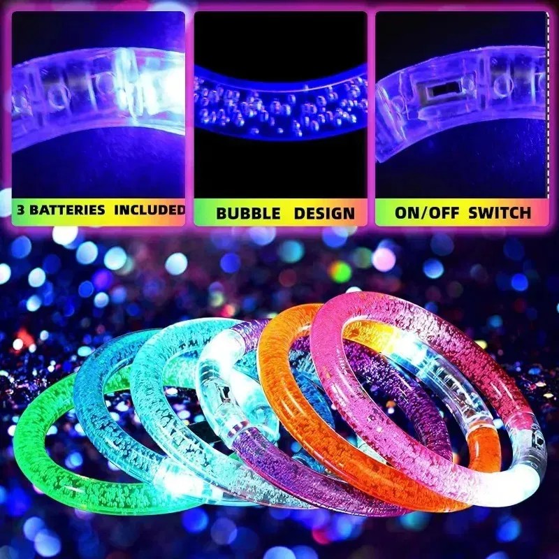20pzs Pulsera Luz Luminosa Y Led De Dedo Para Fiestas