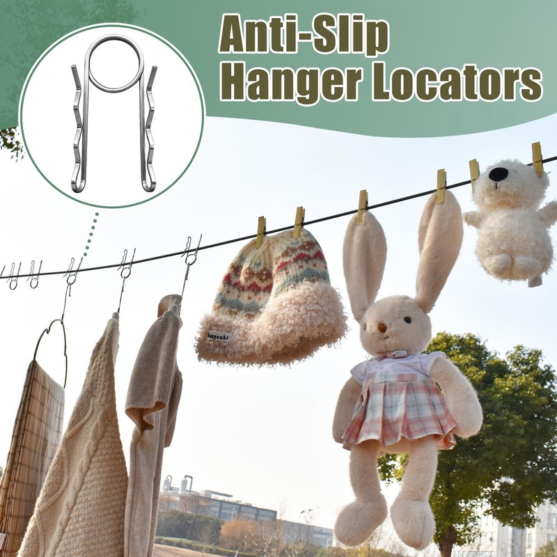 Outdoor Retractable Clothesline, 3/16" Coated Steel Wire Rope
