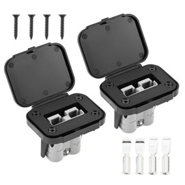 Bowarepro 2pcs Plug Mounting Panel, 50A Plug Panel Base with Dust Cover for Anderson SB50 Series Connectors Flush Mount Recessed Plate