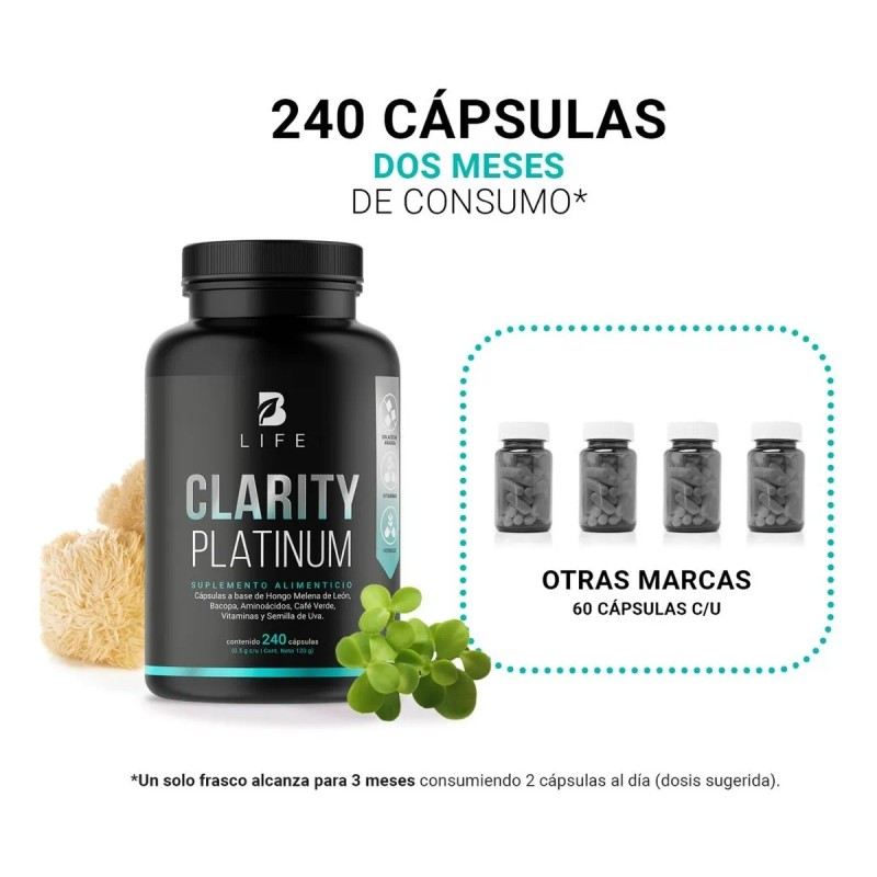B-Life Clarity-P | Nootrópico Impulso Mental | 240 cápsulas
