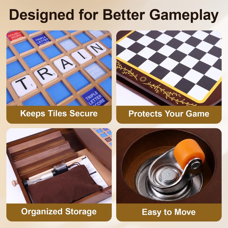 Deluxe Wooden Word Board Game, Extra Large 20" x 20"