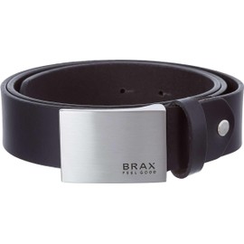 BRAX Men's Ledergürtel Uni Koppelgürtel Belt Black 02), 44 (size: 100)