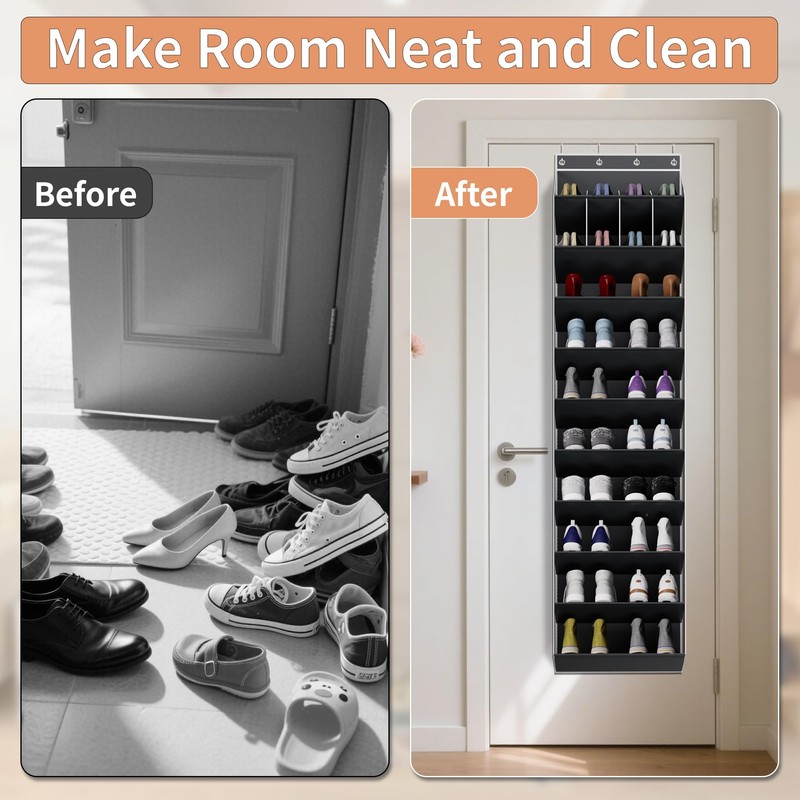 KYEVIS 10-Tier Large Size Over the Door Shoe Organizer, 20
