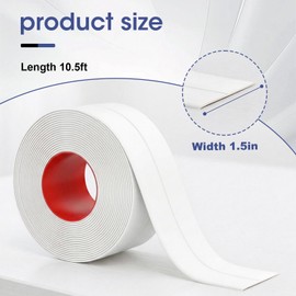 Caulk Tape Waterproof Self Adhesive,3 Rolls Peel and Stick Caulking Strip for Bathtub Toilet and Kitchen Sink, Flexible PVC Bathroom Seal Tape for Shower Edge and Gap Repair