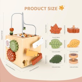 Fllkueaiy 6 in 1 Montessori Motor Skills Cube Wooden Toy Montessori Toy Montessori Toy Baby Motor Skills Toy Baby Wooden Toy Children's Toy Motor Skills Cube Motor Skills Toy from 1 Year