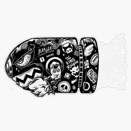 Tattooed Bullet Bill Bumper Sticker Window Vinyl Decal 5"