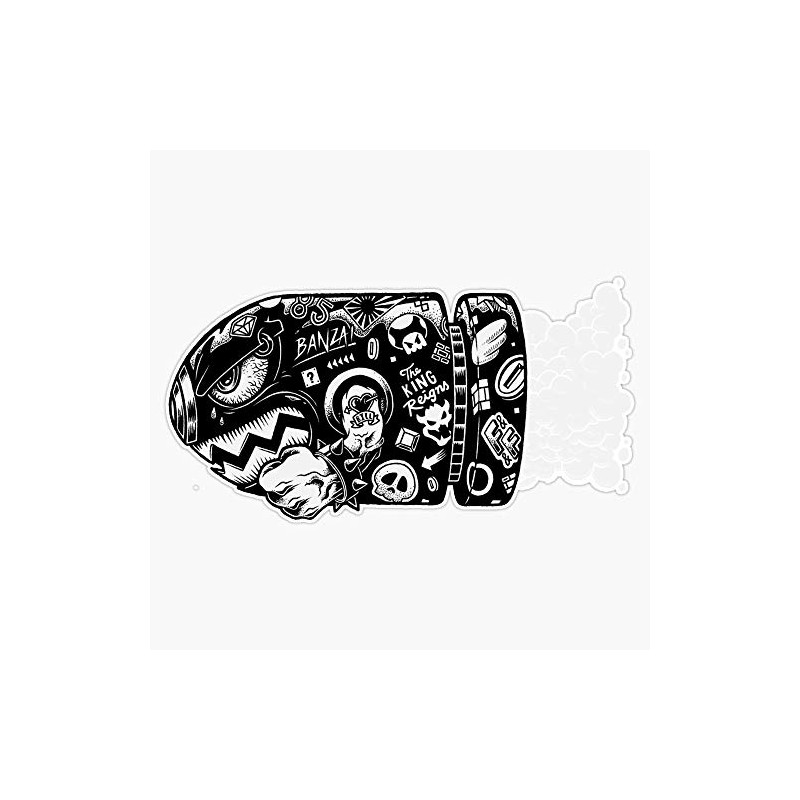 Tattooed Bullet Bill Bumper Sticker Window Vinyl Decal 5"