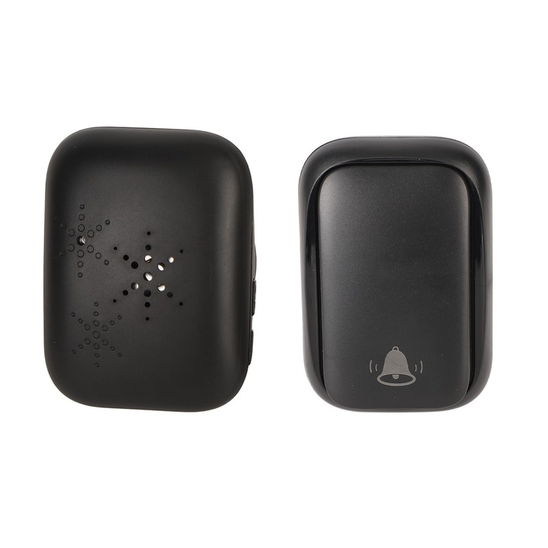 Black Self Powered Wireless Doorbell No Wiring Punching Outdoor Welcome
