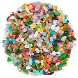 WAYBER Colorful Opal Pebbles, 1 Lb/460g Decorative Crystal Stones Rocks Sea Glass Gravel Sand for Aquarium/Turtle Tank/Succulent Plants/Flowerpot/Vase Decoration