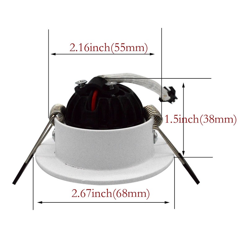 ZDPCYT Recessed Downlight 110V Dimmable 3WCOB CRI80 Spotlight Lamp Daylight
