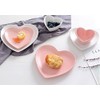 CHOOLD Ceramic Heart-Shaped Pudding Bowls with Beads Edge, Set of