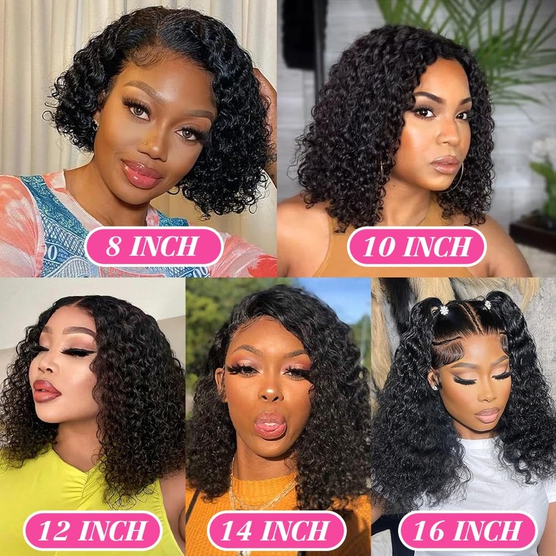 13x4 Bob Wig Deep Wave Lace Front Wigs Human Hair