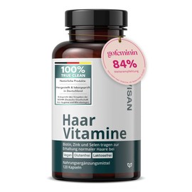 Hair Vitamins – Awarded "Very Good" by GoFeminin – 120 Vegan Capsules for 2 Months with Biotin, Zinc, Selenium, Bamboo, Millet (Rich in Silicon) & More – for Men and Women