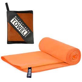 LushOrchidVale Microfibre Towel - Quick dry Lightweight Absorbent Travel Towel,Beach Towel Perfect for Sports Beach Gym Swimming,Cycling,Yoga, Camping,Hiking (orange, 40x80cm)