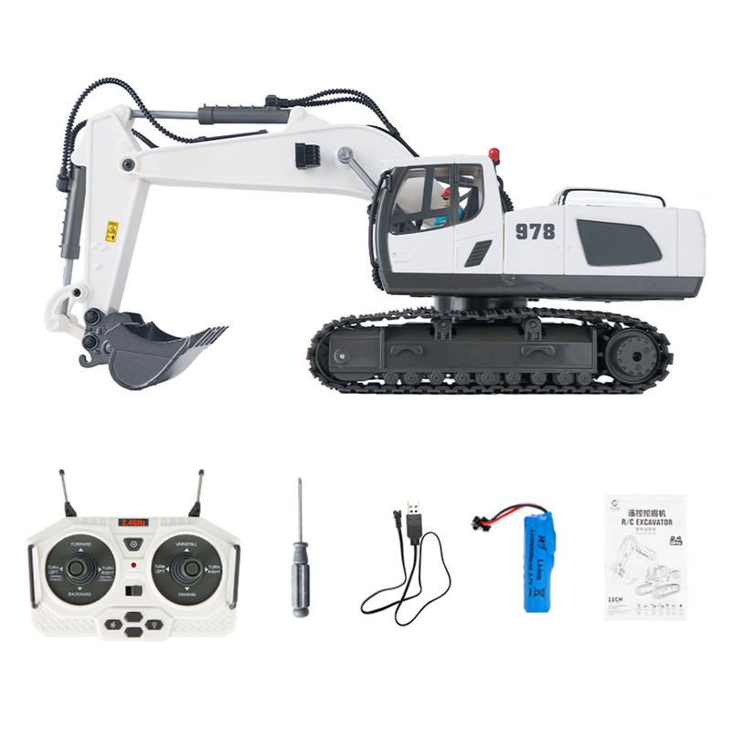 RC Excavator 1/20 2.4GHz 11CH RC Construction Truck Engineering Vehicles