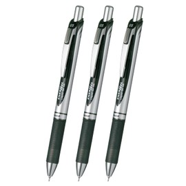 Pentel AMZ-BLN75ZA3 EnerGel Ink Ballpoint Pen, Black, Set of 3, 0.02 inches (0.5 mm)