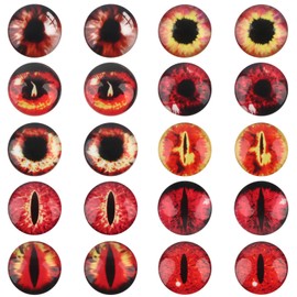 TOAOB 20pcs Red Dragon Eyes Glass Cabochons Eyes for Clay Doll Making Sculptures Props Craft DIY Findings Jewelry Making