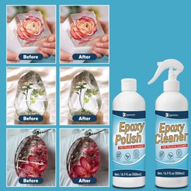 INNOVAYOU Plastic Polish Kit, Plastic Scratch Remover 14.1oz and Cleaner 3.52oz, Polish Removes Scratches&Scuffs, Ultra Fine Scratch Remover for Acrylic Surfaces