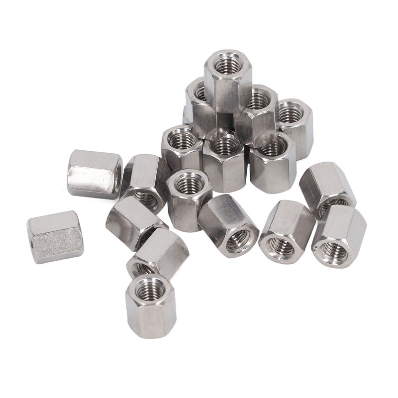 20 Pcs Hex Coupling Nut M8x1.25 L15mm 304 Stainless Steel