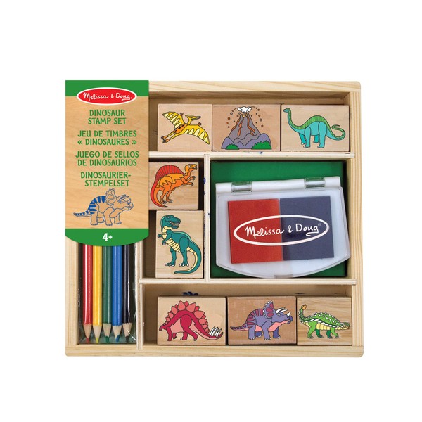 Melissa & Doug - Wooden Stamp Set - Dinosaurs (11633)