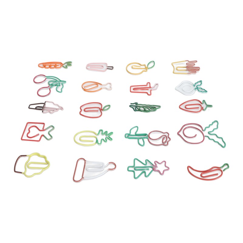 100PCS Set Marking Document Organizing Clip Multiple Cute Shapes Metal