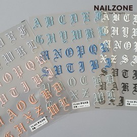 Embo Roman Alphabet Nail Sticker 3 Colors [Event Product], TS-682, 1 Piece / 엠보 로마 알파벳 네일스티커 3컬러 [행사 상품], TS-682, 1개
