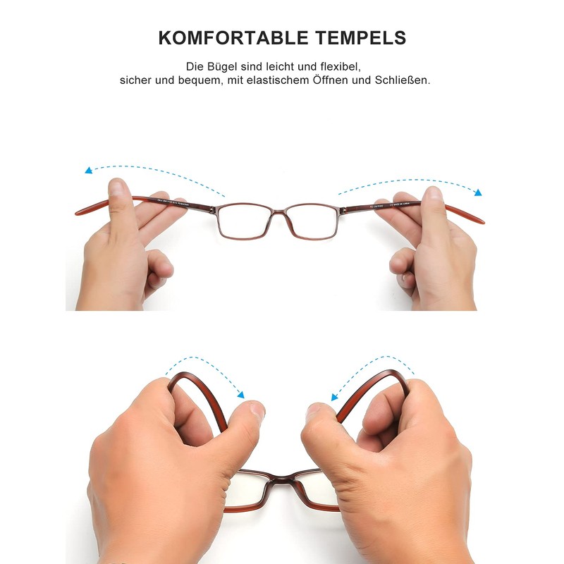 SKYWAY 5 Pack Lesebrille für Herren Damen, Blaulicht blockierende Brillen,