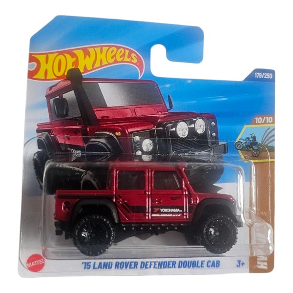 Hot Wheels '15 Land Rover Defender Double Cab, Red, Die-Cast