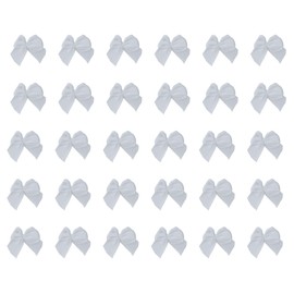 Sowaka 50 Pcs Mini Satin Ribbon Bow 0.9 Inch Small Soft Cute Elegant Bows for Craft DIY Making Kit Art Scrapbooking Sewing Christmas Gift Wedding Theme Parties Decoration Gift Supplies (White)