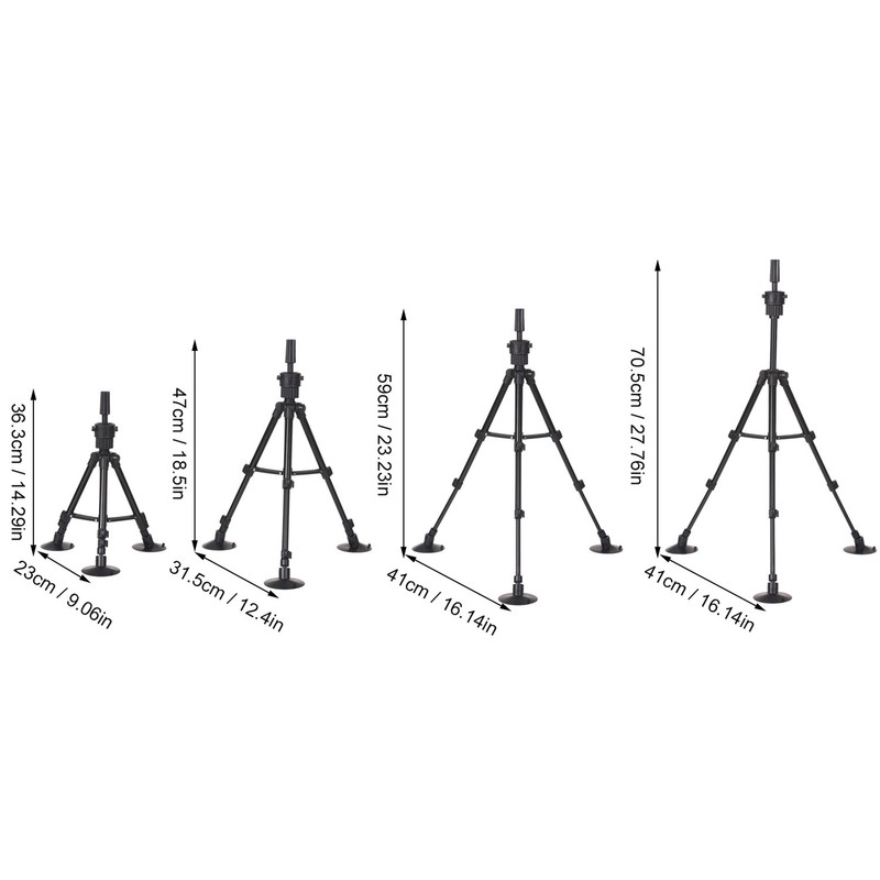 Wig Stand Plastic Aluminum Adjustable Height Mannequin Head Stand for