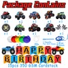 Monster Truck Birthday Decorations Including Happy Birthday Banner and 11pcs
