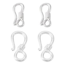Cierre de gancho en S de plata de ley 925, 4 piezas de metal con gota de lluvia, conector de eslabones S, cierre de extremo de joyería, clip de 14 mm para hacer pulseras, bolsos, manualidades